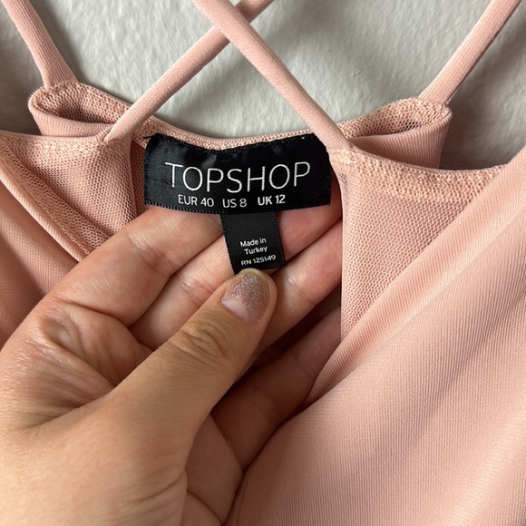 Topshop Light Pink Strappy Mini Babydoll Dress - Picture 7 of 9